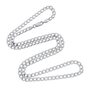 Vintage Italy IBB Sterling Silver 925 Curb Link Chain Necklace 20"